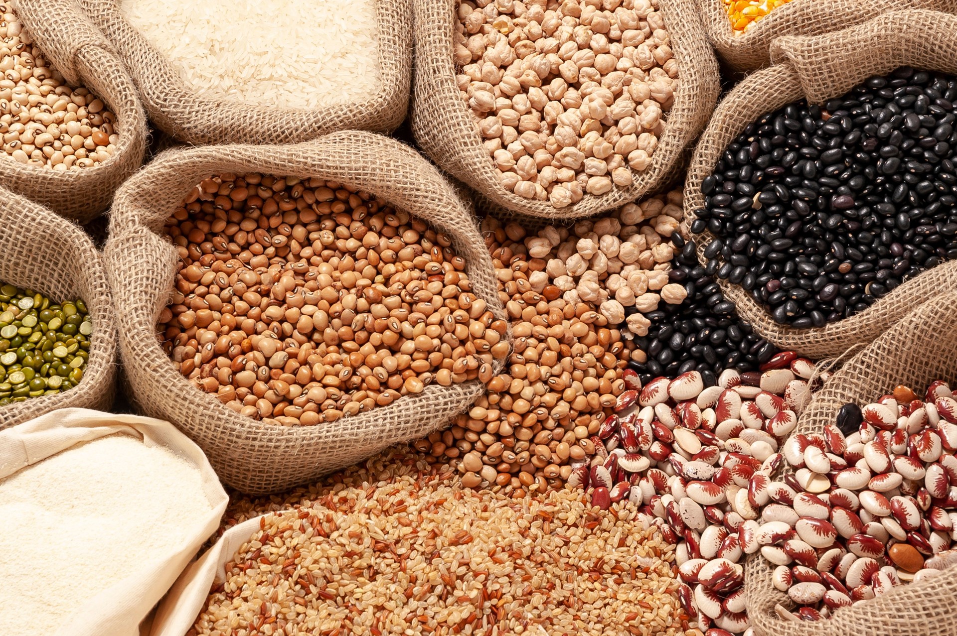grain cereals bagged on the market